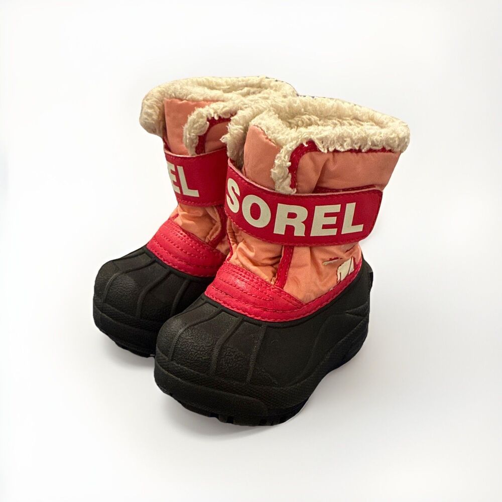 Sorel Snow‎ Commander Kids Snow Boot Ankle Faux Fur US 5 EU 22 NV1877-644